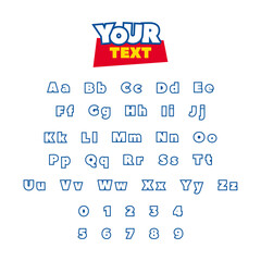 Toy Story style alphabet font numbers