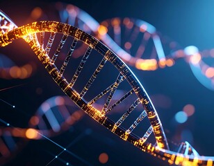 Visual metaphor of computer virus mutating like DNA