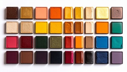 Fototapeta premium Eye shadow palette Colorful makeup squares