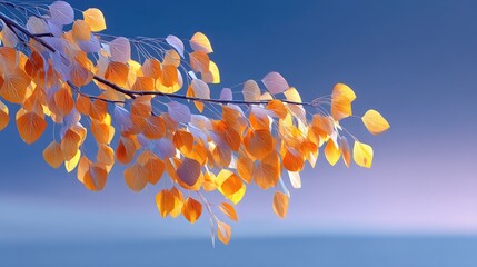 Golden Aspen Leaves Trembling at Twilight