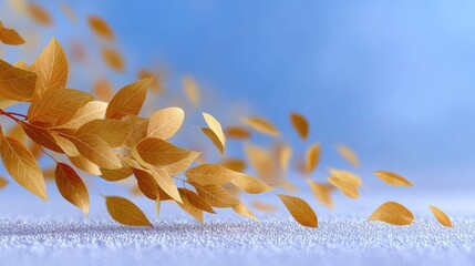 Golden Leaves Swirling in a Gentle Breeze