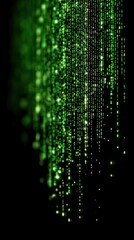 Green Digital Rain Abstract Background