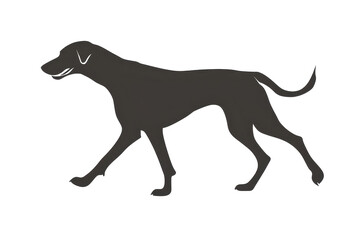 Trotting dog silhouette flat design iconn isoleted on white background .