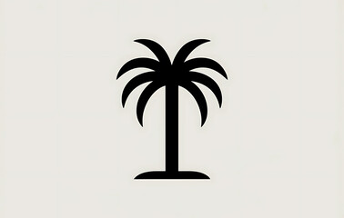 Obraz premium Palm Tree Icon Minimalist Black Symbol