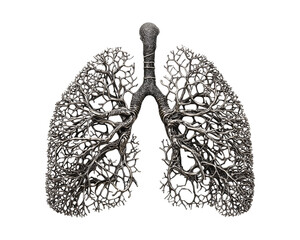 Simulate the human lungs isolated on a transparent background