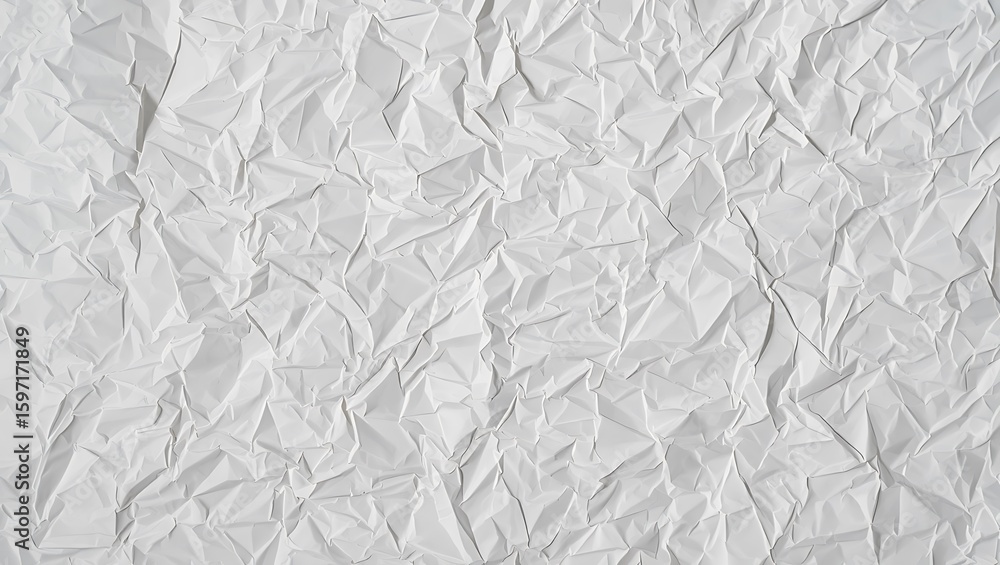 Aufkleber abstract wrinkled paper backdrop with subtle shading, texture and pattern of heavily crumpled white 