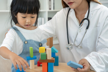 Pediatricians are checking the children development according to the appropriate age, doctors...