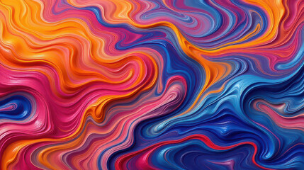 Vibrant abstract swirl artwork digital art studio graphic design colorful environment close-up view modern aesthetic