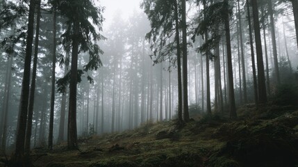 Fototapeta premium Misty forest landscape