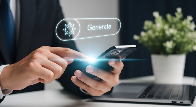 suggesting artificial intelligence, machine learning, content creation, or automated processes through mobile technology.