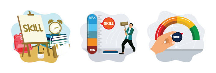 The concept of self-development and skills. Entrepreneurs enhance skills to the maximum level.