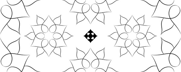 Vector set of seamless patterns: leaves, black and white flowers, and stripes, perfect for winter holiday design or Christmas decoration