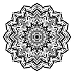 An intricate round lace floral design, perfect for a vintage mandala or ornate decorative element