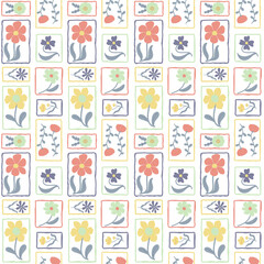 Seamless pattern with funny cartoon monsters, a colorful vector illustration for children's design