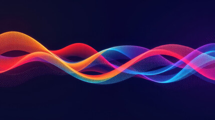 Dynamic colorful waves abstract artwork digital design modern environment eye-level view visual representation