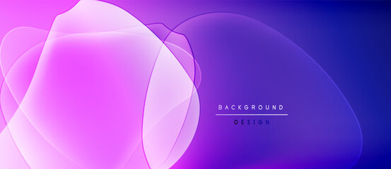 Abstract purple background. Flowing shapes create dynamic visual effect. Modern design elements present smooth gradients.
