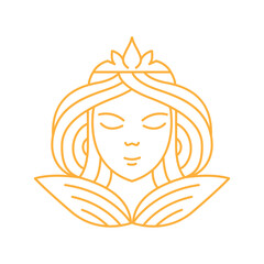 Women Lineart Logo Cartoon Illustration