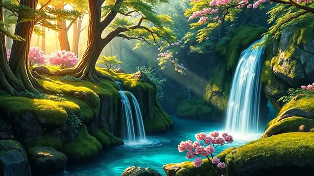 waterfall in the jungle