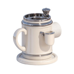 Elegant Cream and Silver Bathroom Shaving Mug