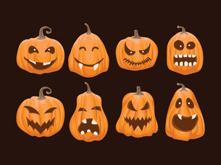 pumpkin halloween october thanksgiving autumn seasonal ingredient healthy harvest icon element flat