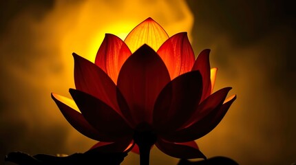 illuminated amber glass lotus