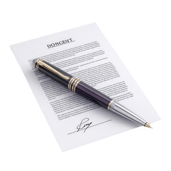 Luxury Fountain Pen on Signed Document - Business