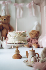 First Birthday tea party themed cake smash