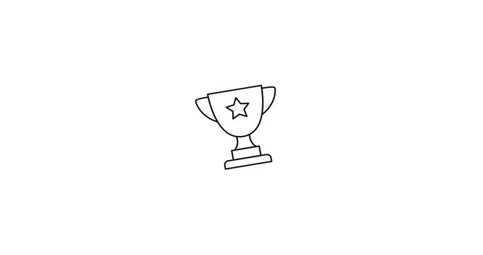 Animated icon of a trophy cup, symbolizing victory, achievement, success, and competition. Ideal for use in mobile games, reward systems, sports apps, leaderboard interfaces, and gamified UI designs.
