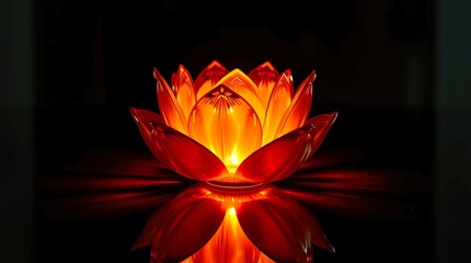 illuminated amber glass lotus
