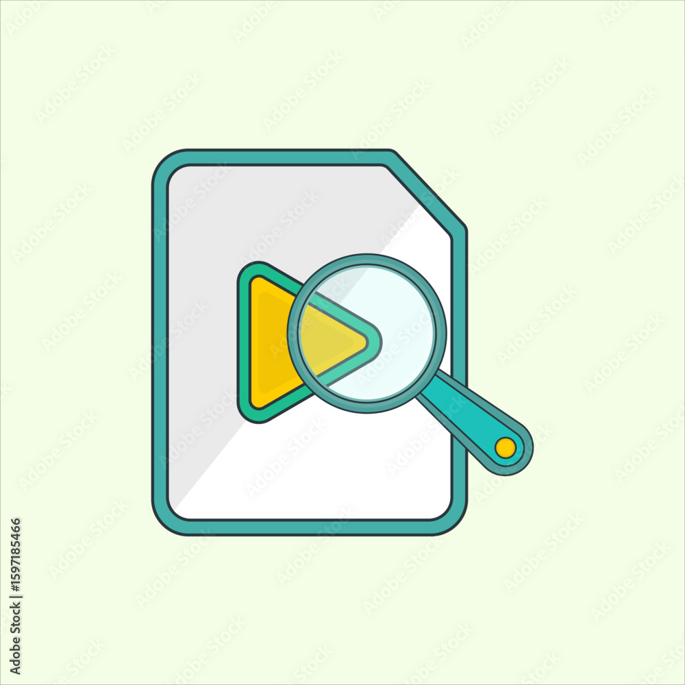 Poster search video icon. icon related to design elements. suitable for web site, app, user interfaces,elem
