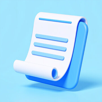 White document with blue lines on a blue background paper writing