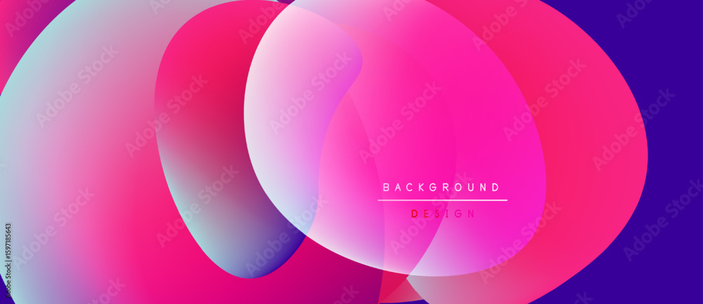 Poster abstract vibrant layers overlap. gradient colors blend, creating dynamic visual effect. modern desig