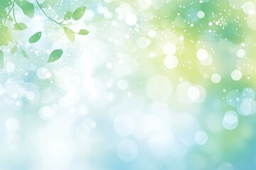 Fototapeta premium Soft Bokeh Background with Green Leaves and Light Effects