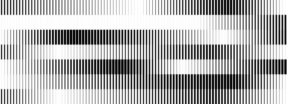 Striped halftone gradient texture. Fading line gradation background. Repeating strip pattern backdrop. Black and white parallel lines wallpaper. Vector halfton patern overlay. Doppler effect concept
