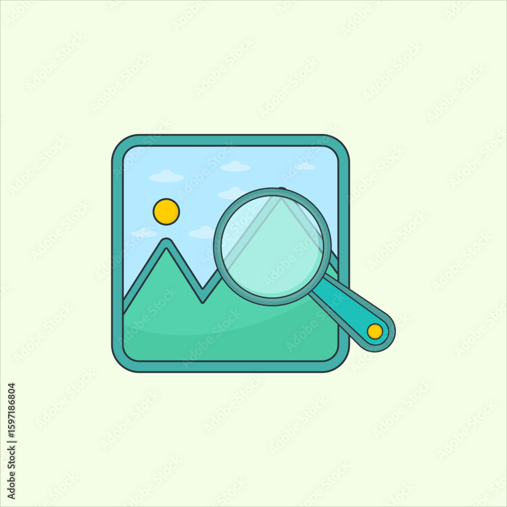 Poster search gallery icon. icon related to design elements. suitable for web site, app, user interfaces,el