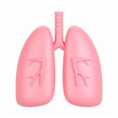 Pink human lungs anatomy illustration with bronchi and trachea medical health