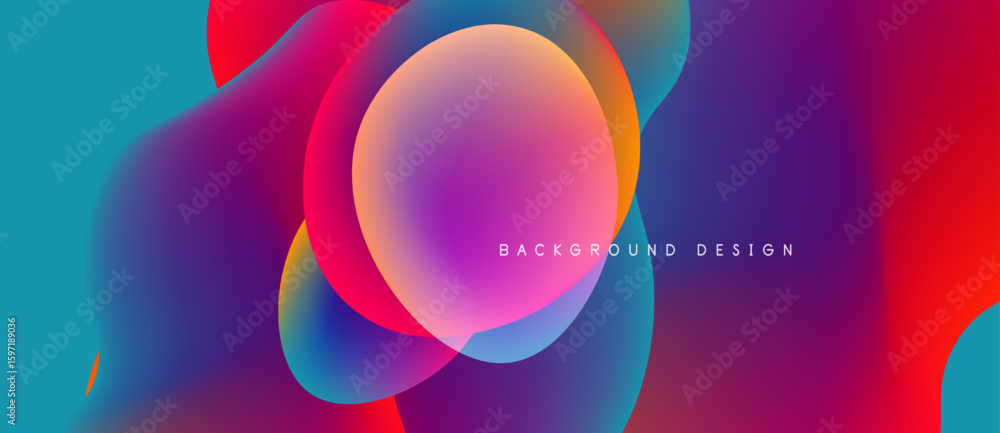 Poster abstract fluid shapes, vibrant colors blend. modern design, dynamic composition, perfect for backgro
