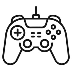 Line Art Game Controller Vector Icon – Gaming Device Illustration