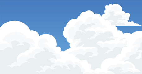 Cloudscape in Bright Blue Sky, summer season outdoor