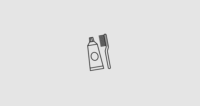 Animated minimalist toothpaste icon symbolizing dental hygiene, freshness, and daily care. Ideal for use in health apps, dental care branding, morning routine content, wellness visuals, or educational