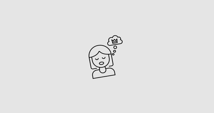 Animated minimalist icon of a girl with a king, symbolizing royalty, romance, fairy tales, or leadership. Ideal for use in story apps, fantasy themes, romantic content, children's media, or illustrati