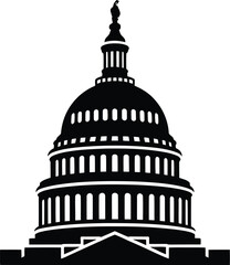 United States Capitol building icon. Vector illustration 
