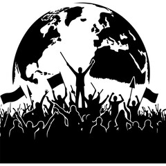 Protest Crowd Silhouette