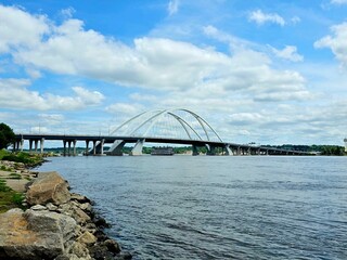 Modern Bridge Over the Mississippi River