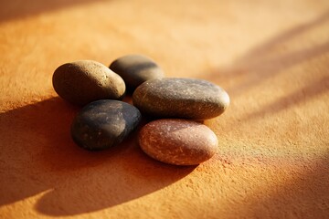 zen stones on the beach
