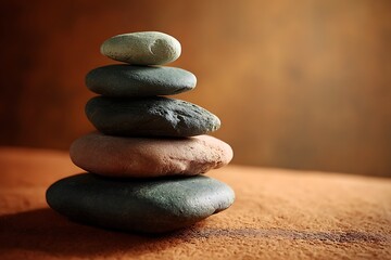 zen stones on the beach
