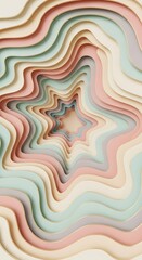 Obraz premium Abstract Pastel Wavy Layers Art, soft colors gradient forms a unique pattern that is truly