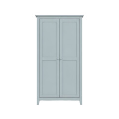 Light gray double-door wardrobe with simple design.