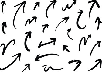 Hand drawn arrows vector set doodle style direction pointers sketch design elements collection hundred arrows 
