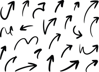 Hand drawn arrows vector set doodle style direction pointers sketch design elements collection hundred arrows 
